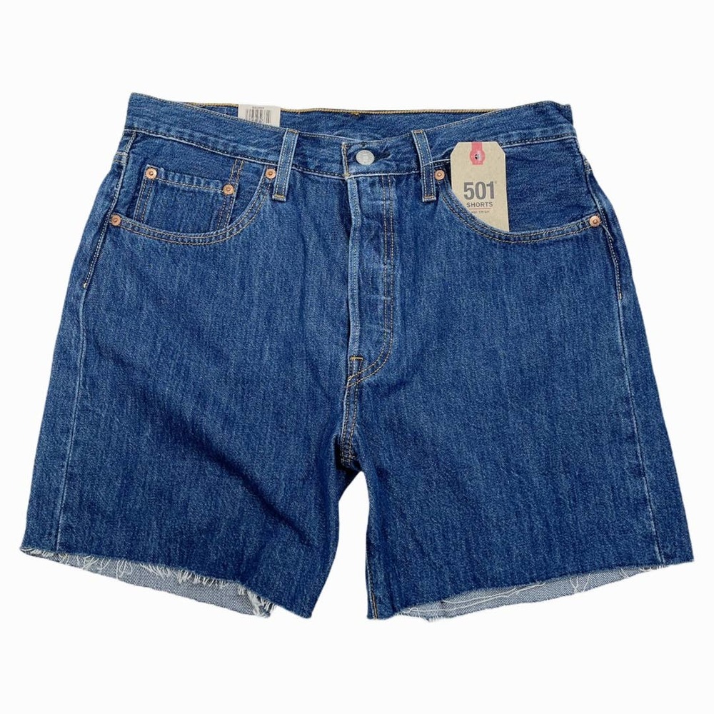 Levi's 501 High Rise Mid Thigh Shorts 31 Denim New